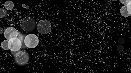 Christmas background with light and snowflakes falling down, stars, snowflakes.