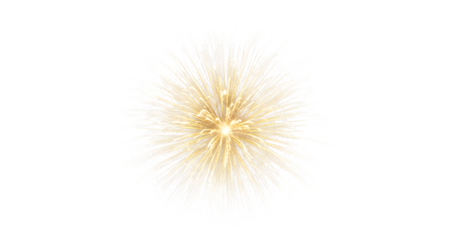 Golden firework isolated on transparent background is a beautiful and festive way to celebrate any special occasion, such as a birthday, anniversary, or holiday, and it is a great way to add