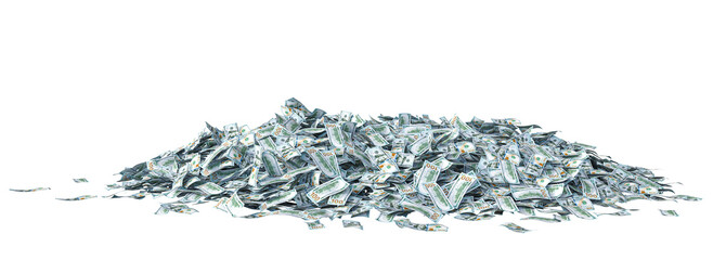 Us dollars 3d pile transparent background