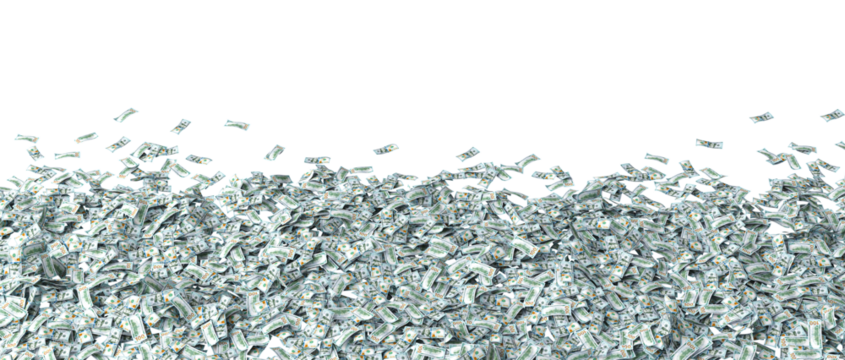 dollar bills 3d isolated background - Powered by Adobe