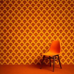 Minimalist 70s inspired visual art with soft vintage hues and timeless retro charm