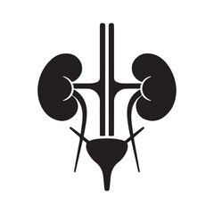 Human Kidney Anatomy Silhouette Icon – Medical Organ Vector for Healthcare, Anatomy Education, and Infographic Designs