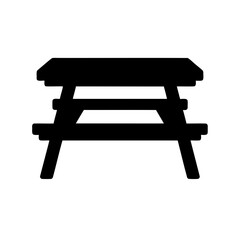 Picnic table vector icon silhouette outdoor furniture Vector, illustration