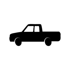 Pickup truck black silhouette simple graphic icon design Vector, illustration