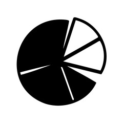 Monochromatic pie chart diagram for data representation Vector, illustration