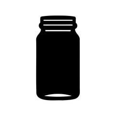 Minimalist black silhouette icon of an empty glass jar Vector, illustration