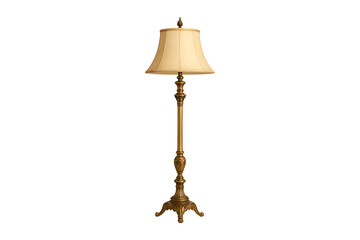 Ornate Classic Standing Lamp with Shade Isolated on a Transparent Background