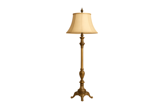 Ornate Classic Standing Lamp with Shade Isolated on a Transparent Background - Powered by Adobe