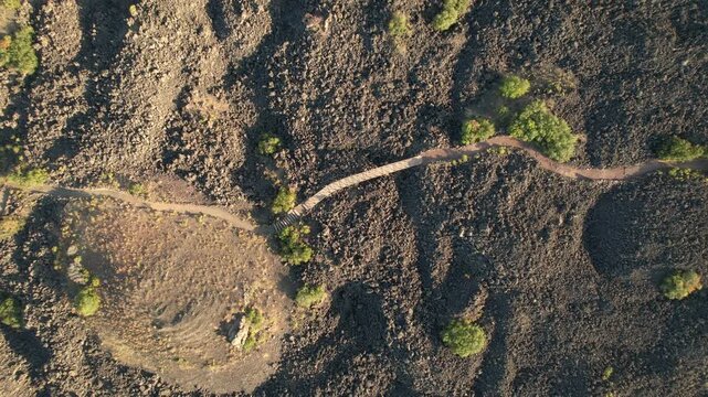 Aerial view of Kula Geo Park. İt  is a UNESCO registered volcanic geo park at Manisa Turkey 