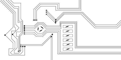 Abstract circuit board technology background with hi-tech communication data connection system isolated lines design, technology with circuit board texture creative electronic motherboard design.