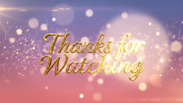 Elegant animated thank you message with bokeh effect