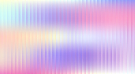 Vector Colorful Blurred Holographic Gradient background. Ribbed glass texture. Pastel Gradient bg. Glossy Ripple Stripes
