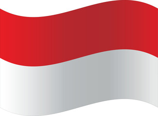 Waving flag of Indonesia vector illustration of the Indonesian national symbol isolated on white background