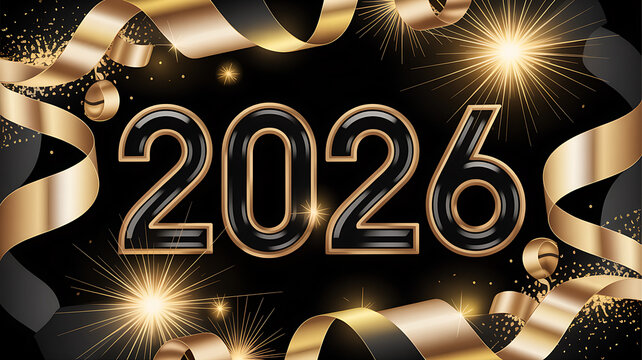 Golden 2026 year celebration background