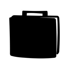 Briefcase or folder silhouette icon for business concepts Vector, illustration