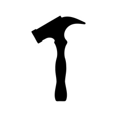 Essential claw hammer tool icon silhouette, construction Vector, illustration