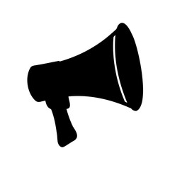 Black megaphone symbol for communication and announcement Vector, illustration