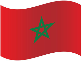 Waving flag of Morocco a vector illustration of the national symbol isolated on white background