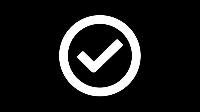 An elegant check mark symbol animation signifying a positive result.
