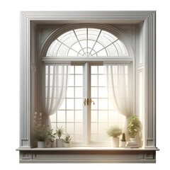 Elegant home curtain design isolated on transparent background