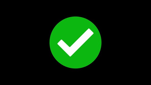 Looping animation of an approved tick mark for feedback elements.
