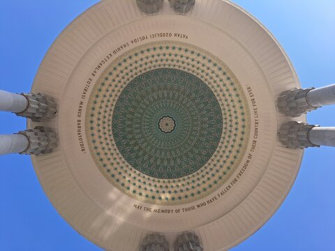 View from under the Memorial to the Victims of Repression in Tashkent, Uzbekistan
