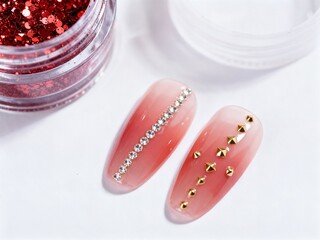 set for decoration of manicure. on a white background