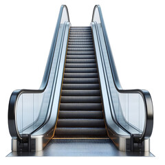 Indoor escalator realistic illustration isolated on transparent background