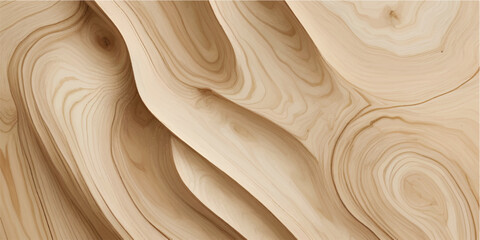 High-Resolution Light Brown Wooden Waves with Deep Organic Curves for Premium Interior and Branding Backgrounds