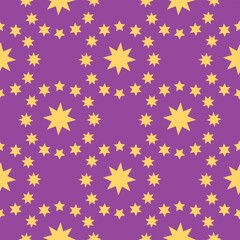 Magic seamless pattern with constellations, sun, moon, magic eyes, clouds and stars. Mystical esoteric background for design