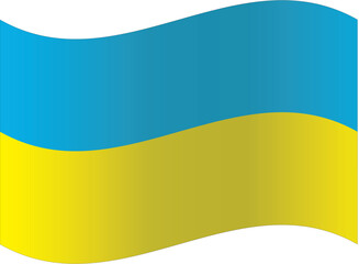 Waving flag of Ukraine national symbol in blue and yellow vector illustration isolated on white background