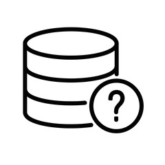 Database icon with question mark representing SQL Query Icon concept  