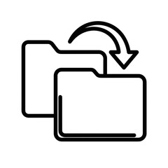 Version Control Icon depicting two folders with an arrow indicating transfer  