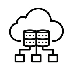 Serverless Architecture Icon representing data storage in cloud  