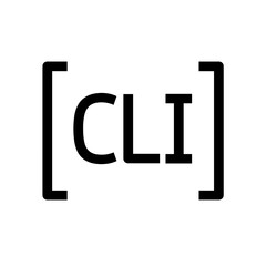 CLI command icon in minimalist style on white background  
