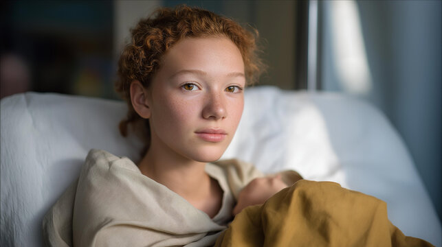 A young woman turning down a dream travel opportunity to care for her injured parent, adjusting pillows with gentle hands — family sacrifice, emotional responsibility, and compassionate commitment.