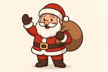 Cute cartoon vector illustration of Santa Claus Christmas character for festive web and print design