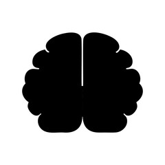 Stylized black human brain icon, concept of mind and thought Vector, illustration