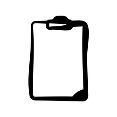 Hand drawn style clipboard with blank paper illustration Vector, illustration
