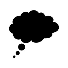 Black thought bubble graphic representing ideas or thought Vector, illustration