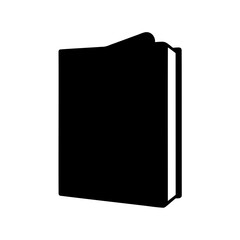 Closed book icon black silhouette on white background Vector, illustration