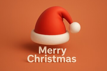 3D vector Santa hat for Merry Christmas or New Year festive greeting design