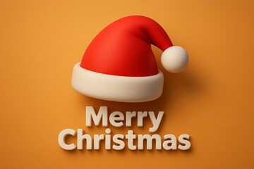 3D vector Santa hat for Merry Christmas or New Year festive greeting design