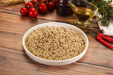 Raw dry quinoa seeds cereal