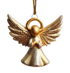 Obraz premium PNG Golden angel ornament with wings.