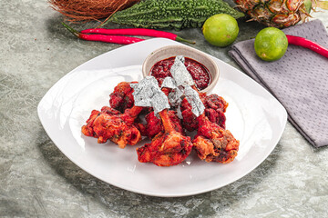Indian cuisine - Red Chicken lolypops