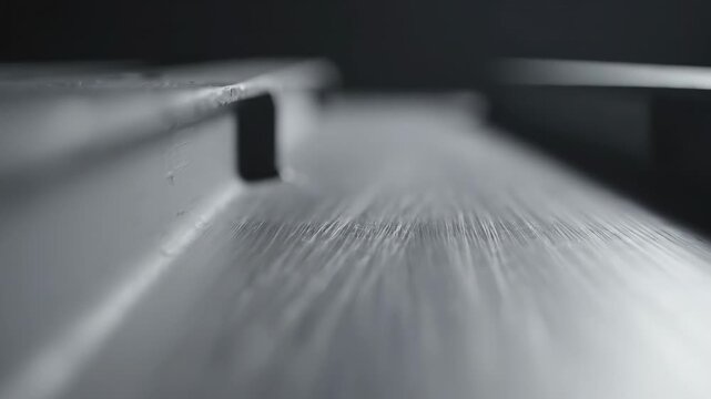 Industrial Fabric Detail: An abstract macro perspective of a textile or engineered material, emphasizing the texture and subtle details of the weave and surface.