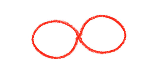 Red Infinity Symbol on Black Background Timelessness Potential Limitless Eternity Connection on transparent background