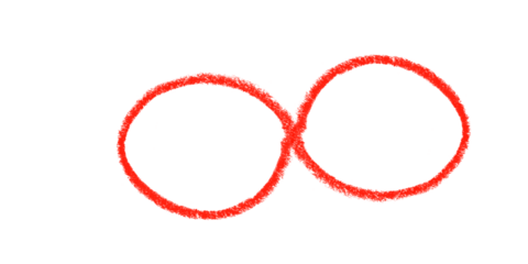 Red Infinity Symbol on Black Background Timelessness Potential Limitless Eternity Connection on transparent background
