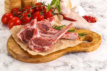 Raw Rack of Lamb for cooking